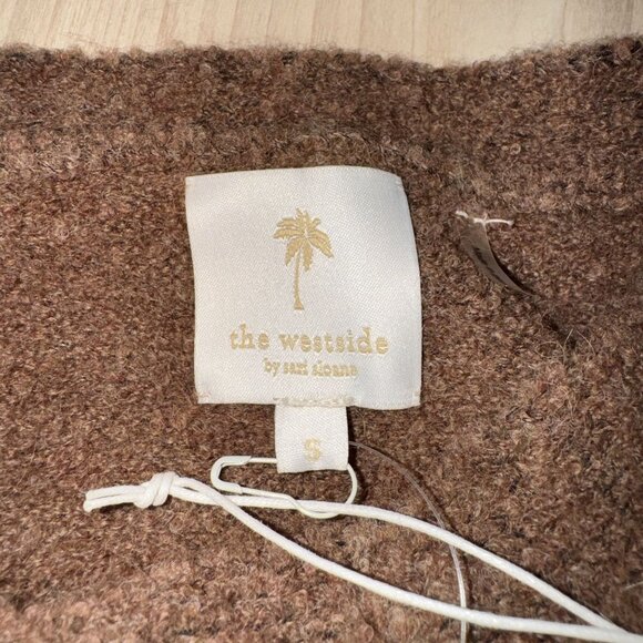 NWT The Westside Luna Boucle Light Brown Wool Blend Knit Sweater Women's Small S - Picture 4 of 7